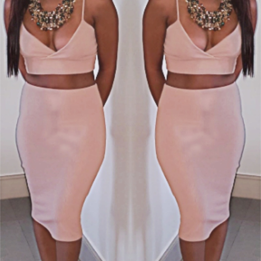 Blush Pencil Skirt Set